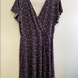 KAILEIGH FAUX WRAP KNIT DRESS Size LP